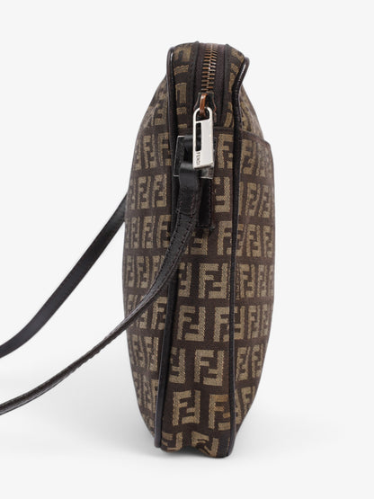 Fendi Zucchino Shoulder Bag Brown Canvas