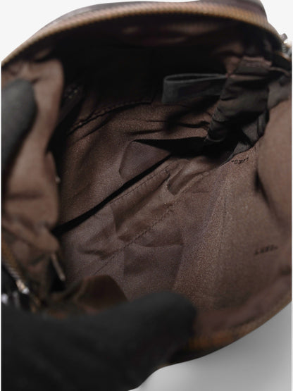 Fendi Zucchino Shoulder Bag Brown Canvas