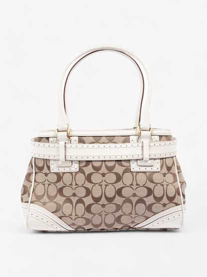 Coach Signature Carryall Tote Brown  / White Canvas Medium
