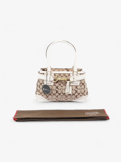 Coach Signature Carryall Tote Brown  / White Canvas Medium