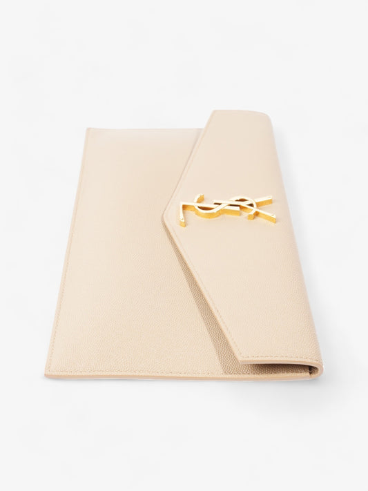 Saint Laurent Envelope Pouch Dark Latte Grained Leather Medium