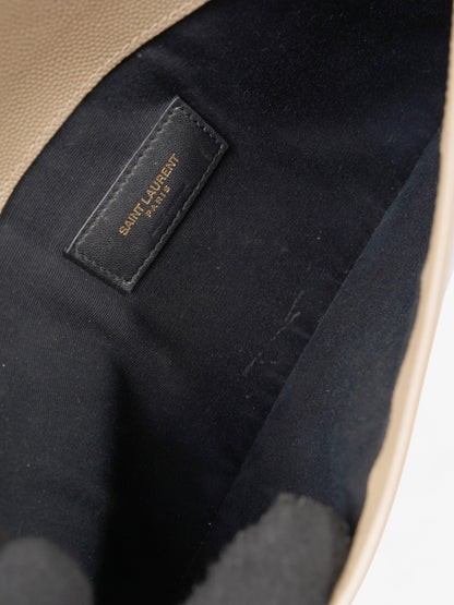 Saint Laurent Envelope Pouch Dark Latte Grained Leather Medium