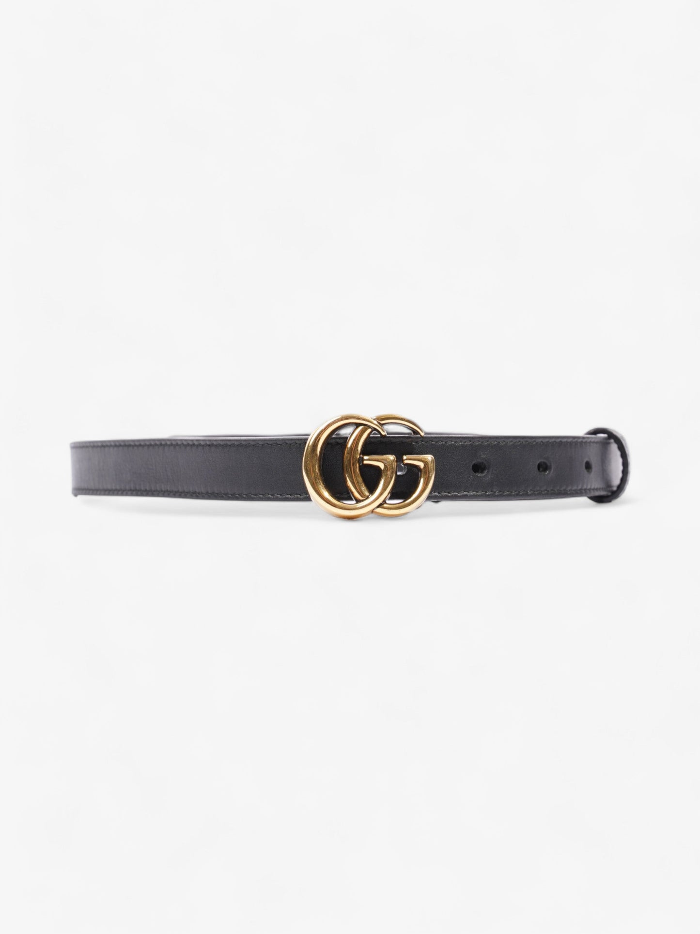 Gucci GG Marmont Thin Belt Black Leather 70cm 28"