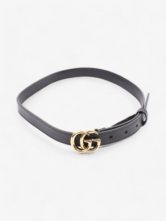 Gucci GG Marmont Thin Belt Black Leather 70cm 28"