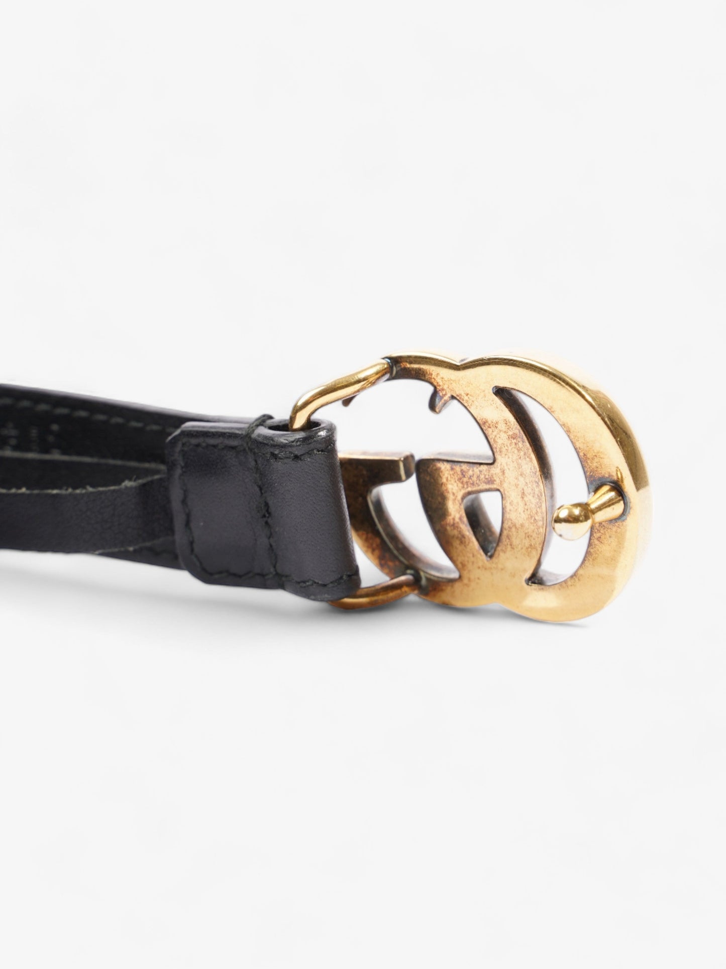 Gucci GG Marmont Thin Belt Black Leather 70cm 28"