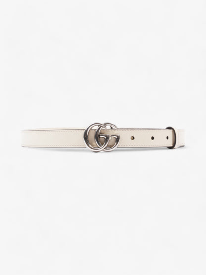 Gucci GG Marmont Thin Belt White Leather 80cm / 32"