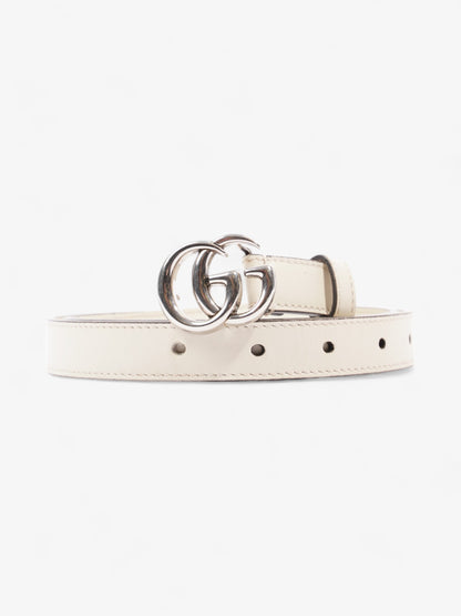 Gucci GG Marmont Thin Belt White Leather 80cm / 32"