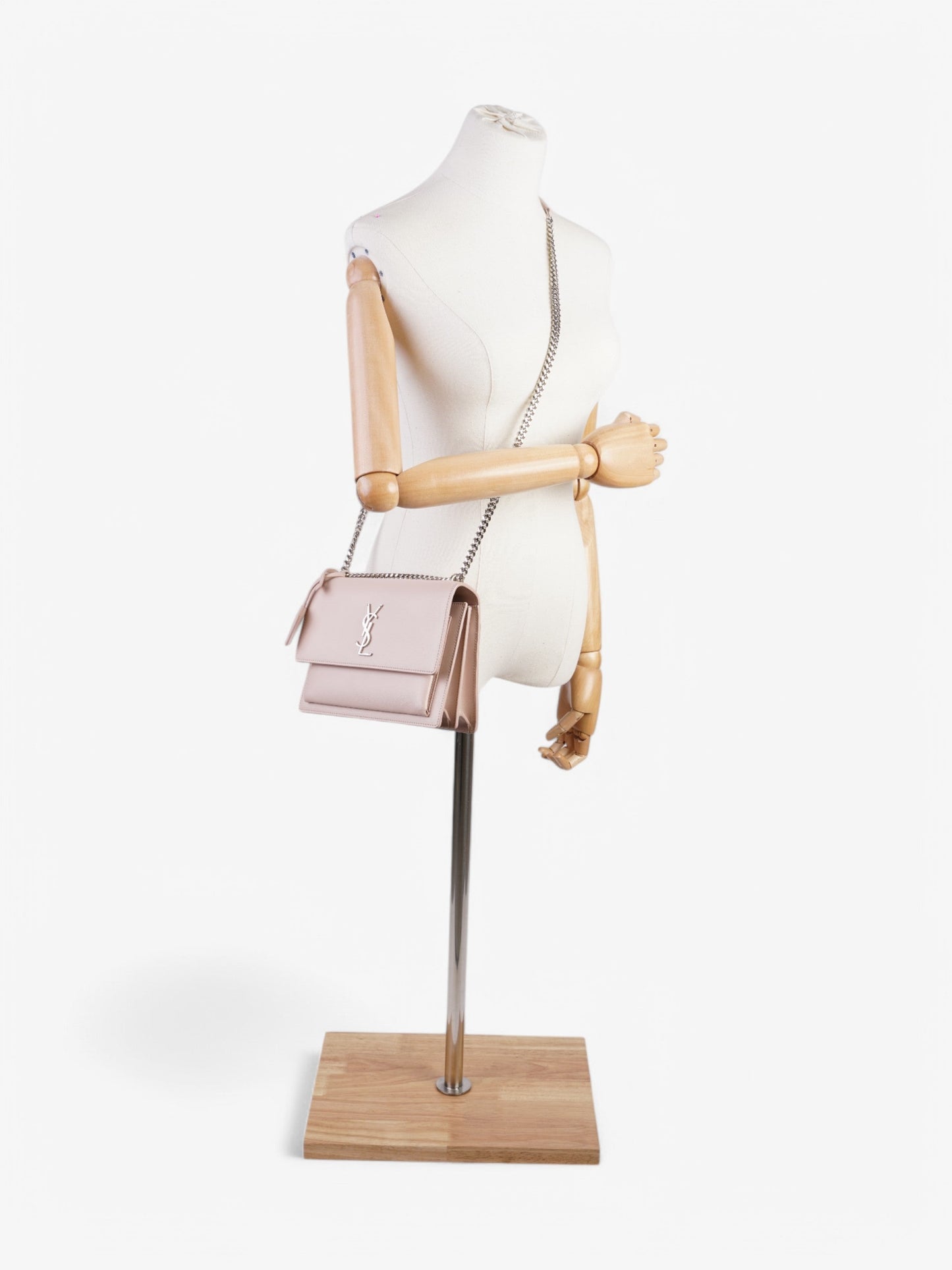 Saint Laurent Sunset Light Pink Calfskin Leather Medium