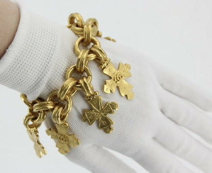Chanel Vintage 94P Gold-plated Eight Cross Bracelet