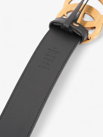 Gucci GG Marmont 2015 Re-Edition Wide Belt Black / Gold Leather 90cm / 36"