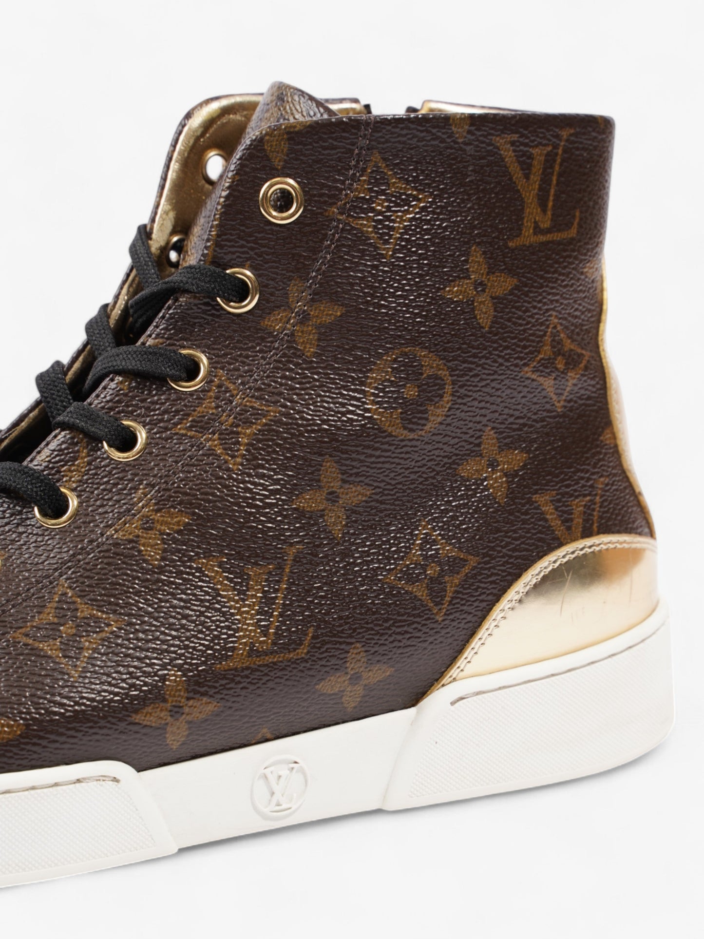 Louis Vuitton Frontrow High-top Sneakers Monogram / Gold Coated Canvas EU 40 UK 7