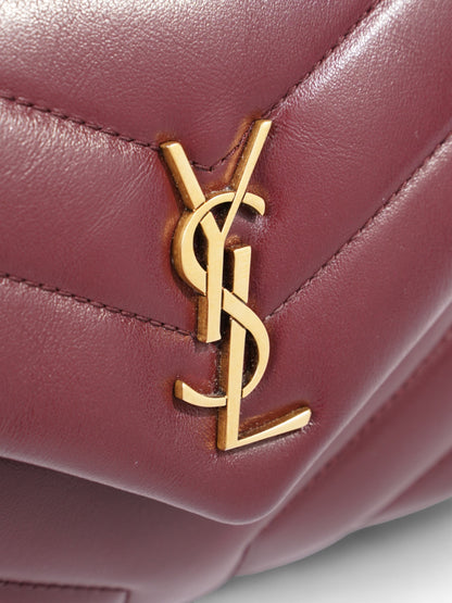 Saint Laurent Toy Lou Lou Burgundy Lambskin Leather