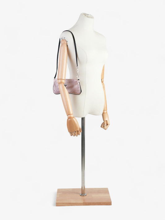 Prada Flap Pouch Pink / Black Satin