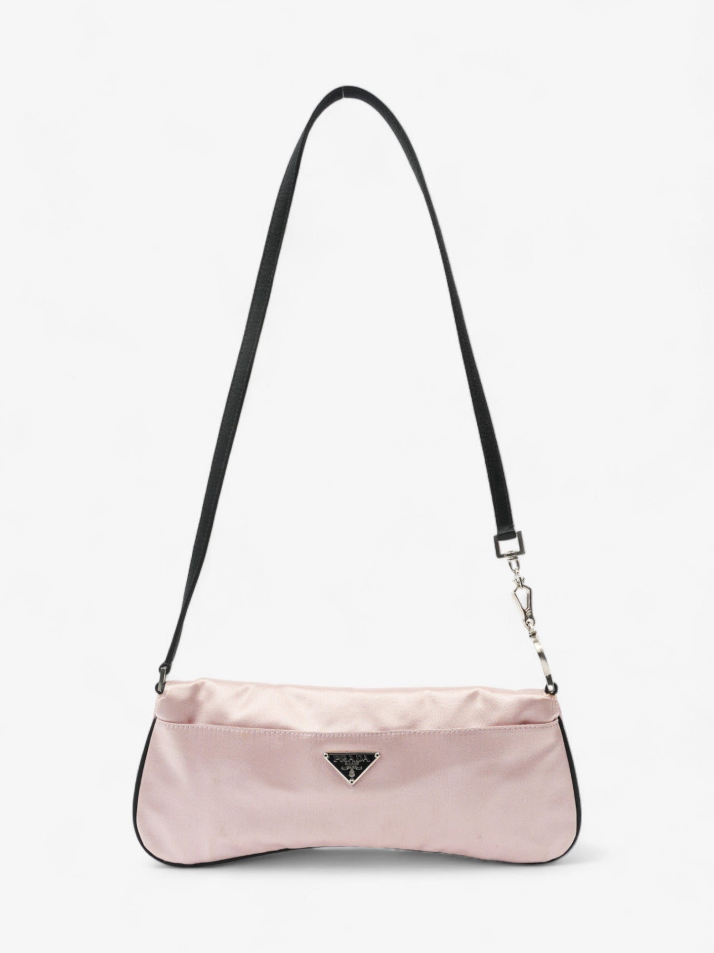 Prada Flap Pouch Pink / Black Satin
