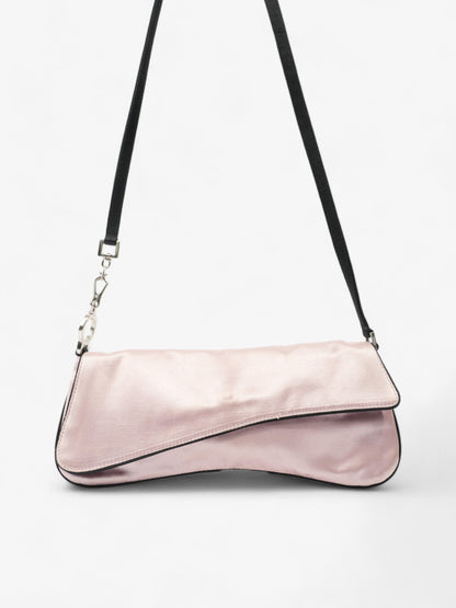 Prada Flap Pouch Pink / Black Satin