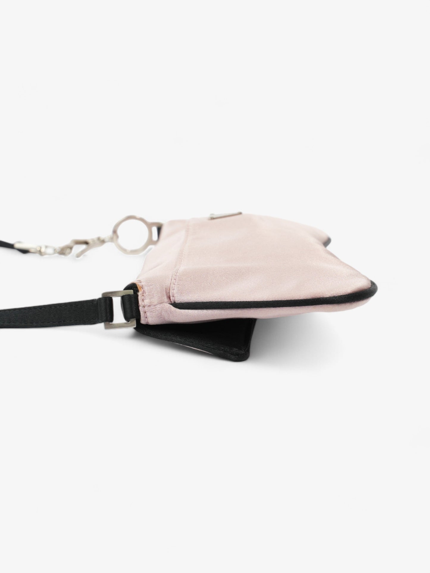 Prada Flap Pouch Pink / Black Satin