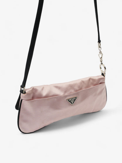 Prada Flap Pouch Pink / Black Satin