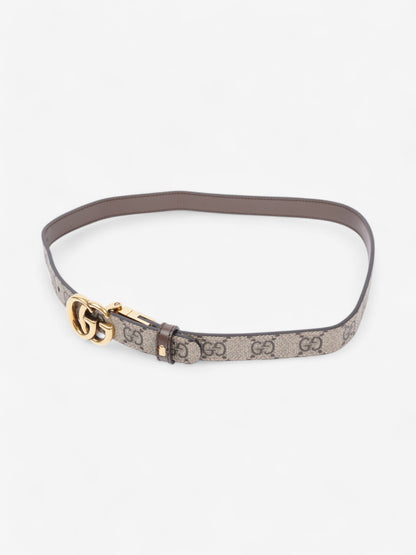 Gucci GG Marmont Reversible Thin Belt GG Supreme / Gold / Brown Canvas 70cm / 28"