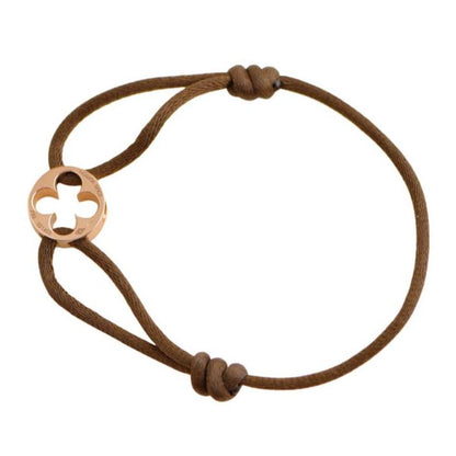 Louis Vuitton Empreinte 18K Rose Gold Brown Cord Bracelet