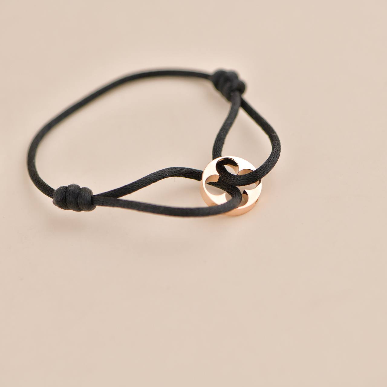 Louis Vuitton Empreinte 18K Rose Gold Black Cord Bracelet