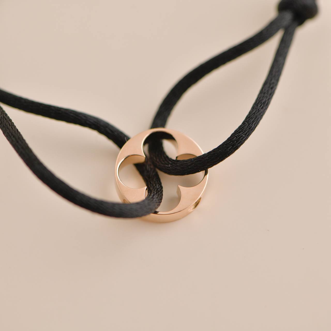 Louis Vuitton Empreinte 18K Rose Gold Black Cord Bracelet