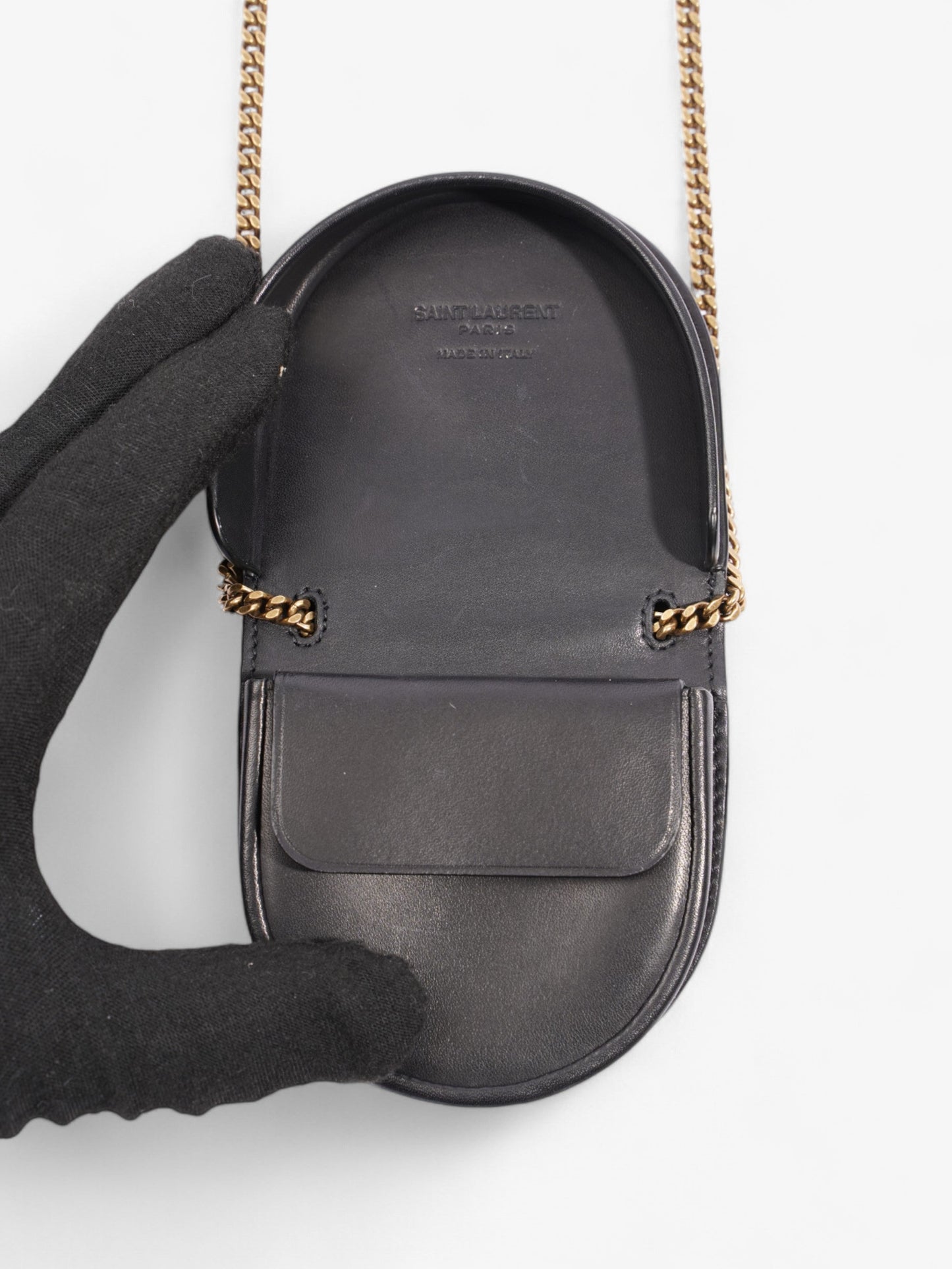 Saint Laurent Kaia Crossbody Purse Black Calfskin Leather Baby