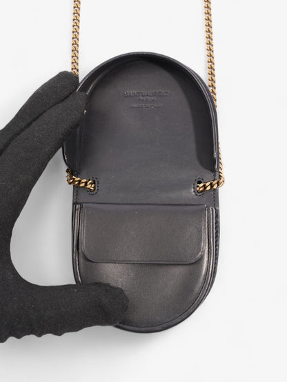 Saint Laurent Kaia Crossbody Purse Black Calfskin Leather Baby