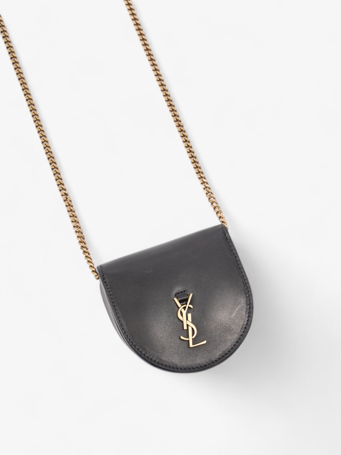 Saint Laurent Kaia Crossbody Purse Black Calfskin Leather Baby