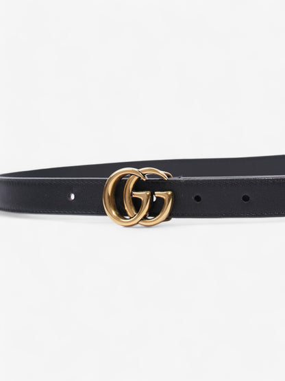 Gucci GG Marmont Thin Belt Black / Gold Leather 70cm / 28"