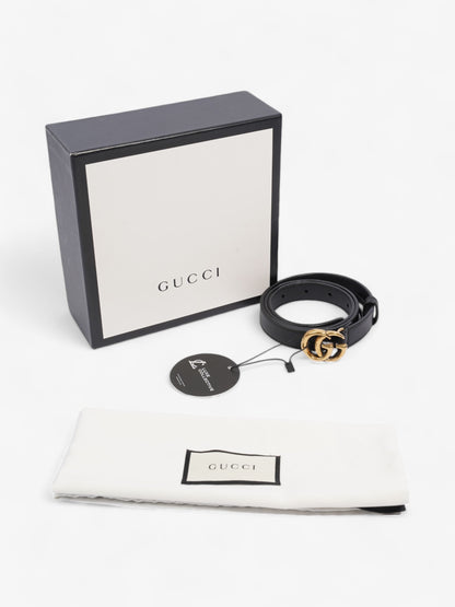 Gucci GG Marmont Thin Belt Black / Gold Leather 70cm / 28"