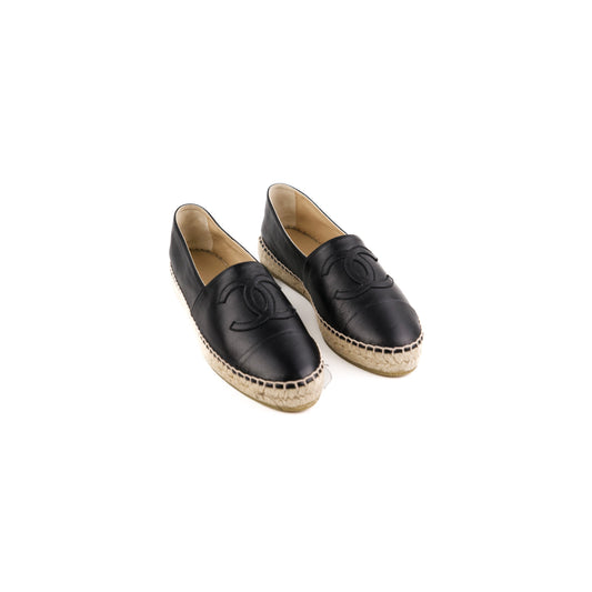 Chanel Espadrilles Size 39 Black Shoes