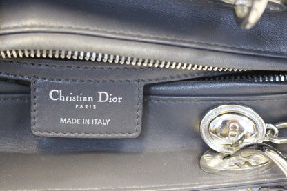 CHRISTIAN DIOR Cannage Quilted Lambskin Leather Lady Dior Medium Bag