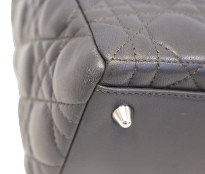 CHRISTIAN DIOR Cannage Quilted Lambskin Leather Lady Dior Medium Bag