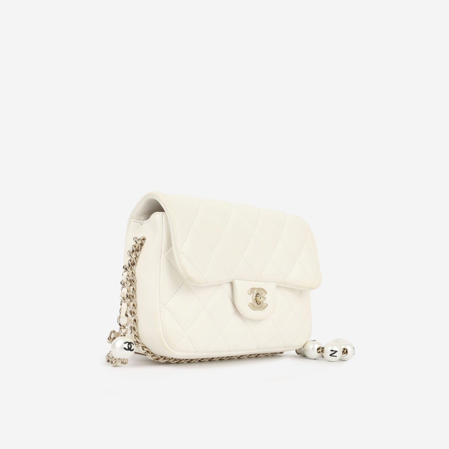 Chanel Pearl Logo Chain Around Flap