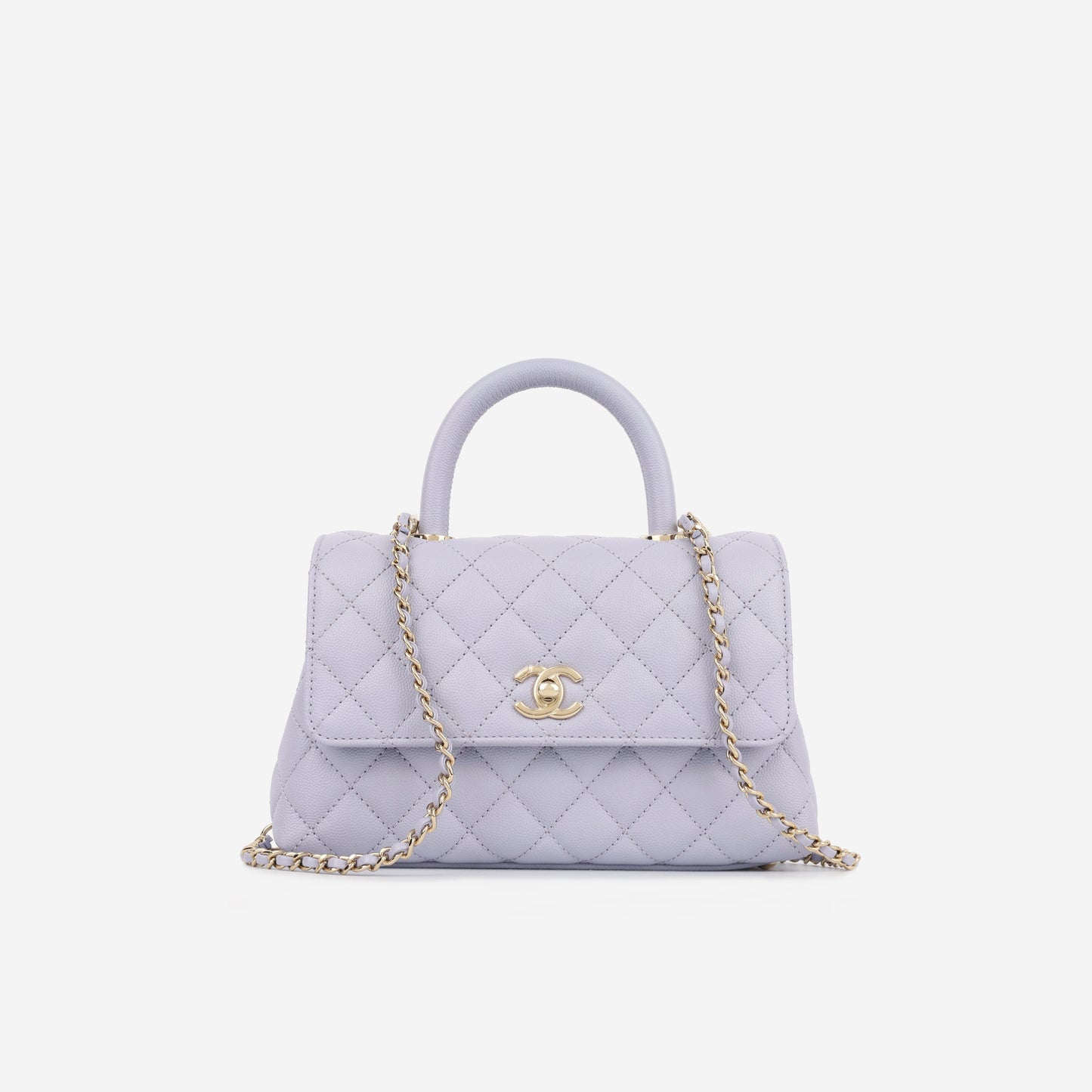 Chanel Small Coco Handle - Lavender Caviar