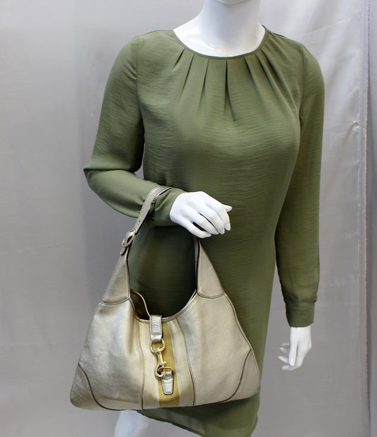 Gucci Web Jackie O Bouvier Medium Leather Hobo Bag - Last Call