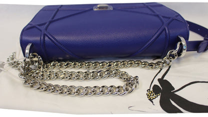 CHRISTIAN DIOR Handbag - Blue Calfskin Leather Diorama Bag