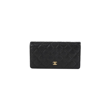 Chanel Long Wallet Caviar Black
