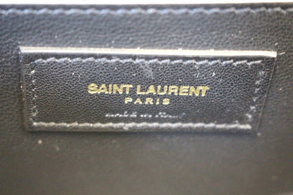 YVES SAINT LAURENT Kate Black Leather Chain Clutch Crossbody Bag