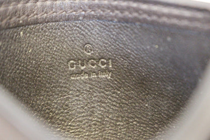 GUCCI Dark Brown Guccissima Embossed Leather Card Case 282089