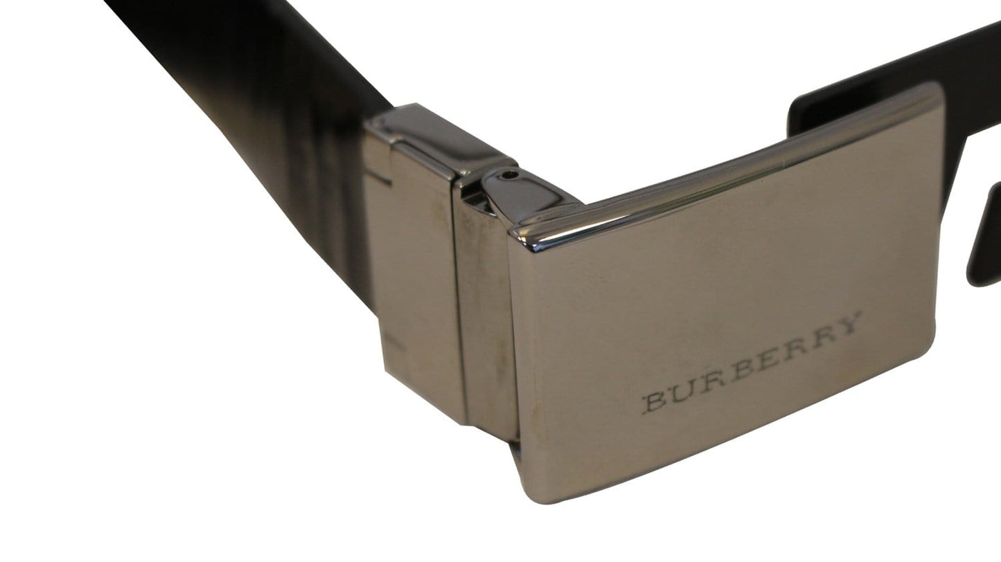 BURBERRY Horseferry Check and Leather Belt Size 34