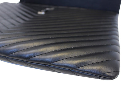 YVES SAINT LAURENT Monogram Black Leather Document Holder Clutch