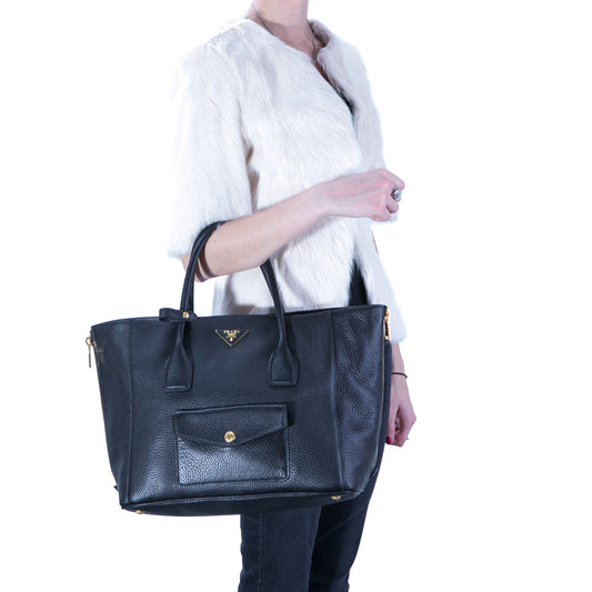 Prada Vit. Daino Twin Pocket Tote Shoulder