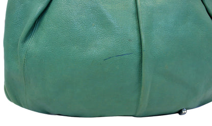 GUCCI Green Leather Bamboo Top Handle Shoulder Bag