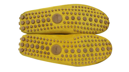 Gucci Men's Yellow Suede web Driver Loafer Size 7.1/2 G