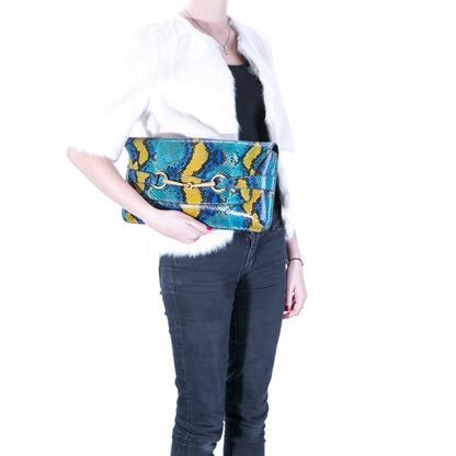 Gucci Bright Bit Python Clutch