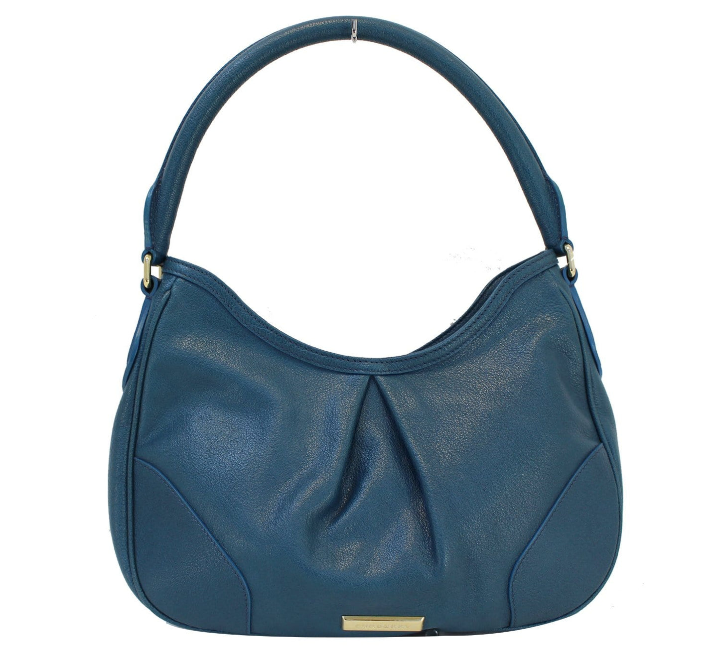 BURBERRY Hernville Leather Teal Small Hobo Bag