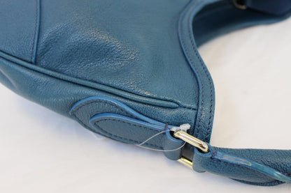 BURBERRY Hernville Leather Teal Small Hobo Bag