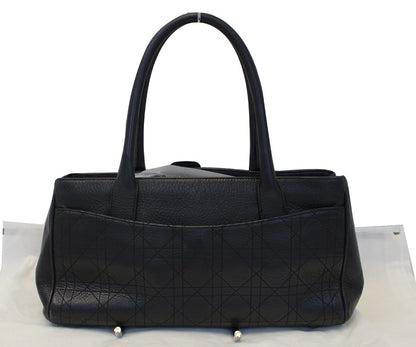 CHRISTIAN DIOR Black Leather Cannage Medium Tote Bag