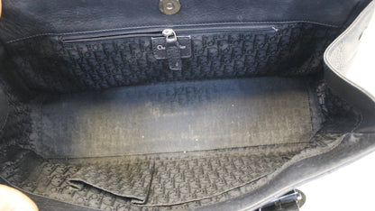 CHRISTIAN DIOR Black Leather Cannage Medium Tote Bag